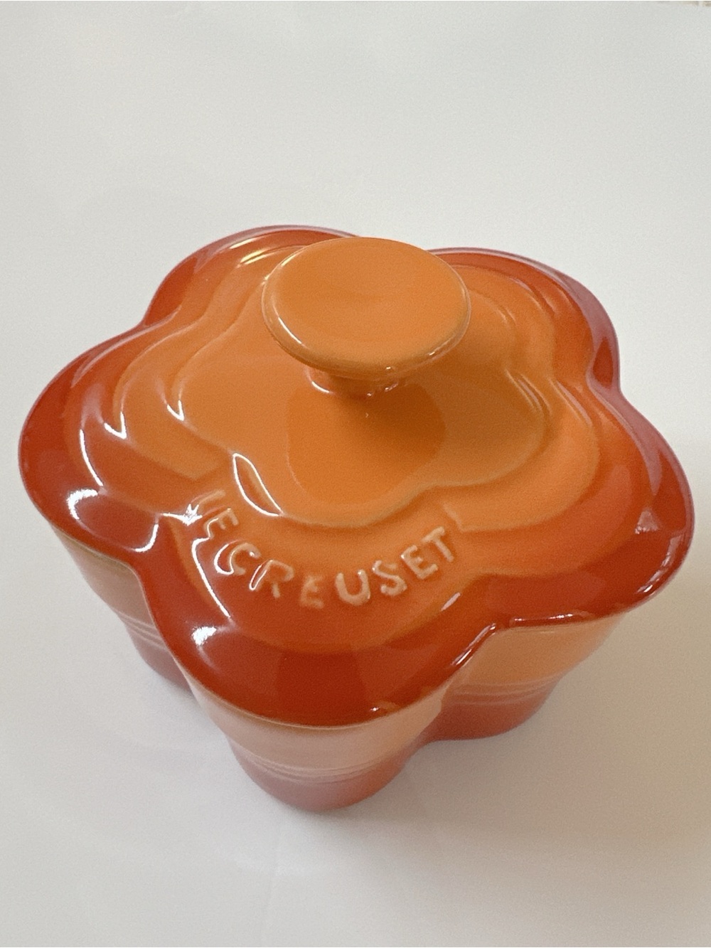 Le Creuset Orange Flower Mini Stoneware Cocotte for Baking & Storage